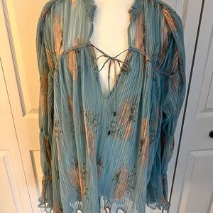 NWT! Free People shirt (or dress) with ruffle detail.